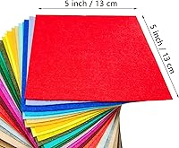 Vista 2 de Jtnohx Hojas de fieltro, 32 piezas de tela de fieltro, fieltro de color de 5 x 5 pulgadas para manualidades, cuadrado de fieltro rígido para costura