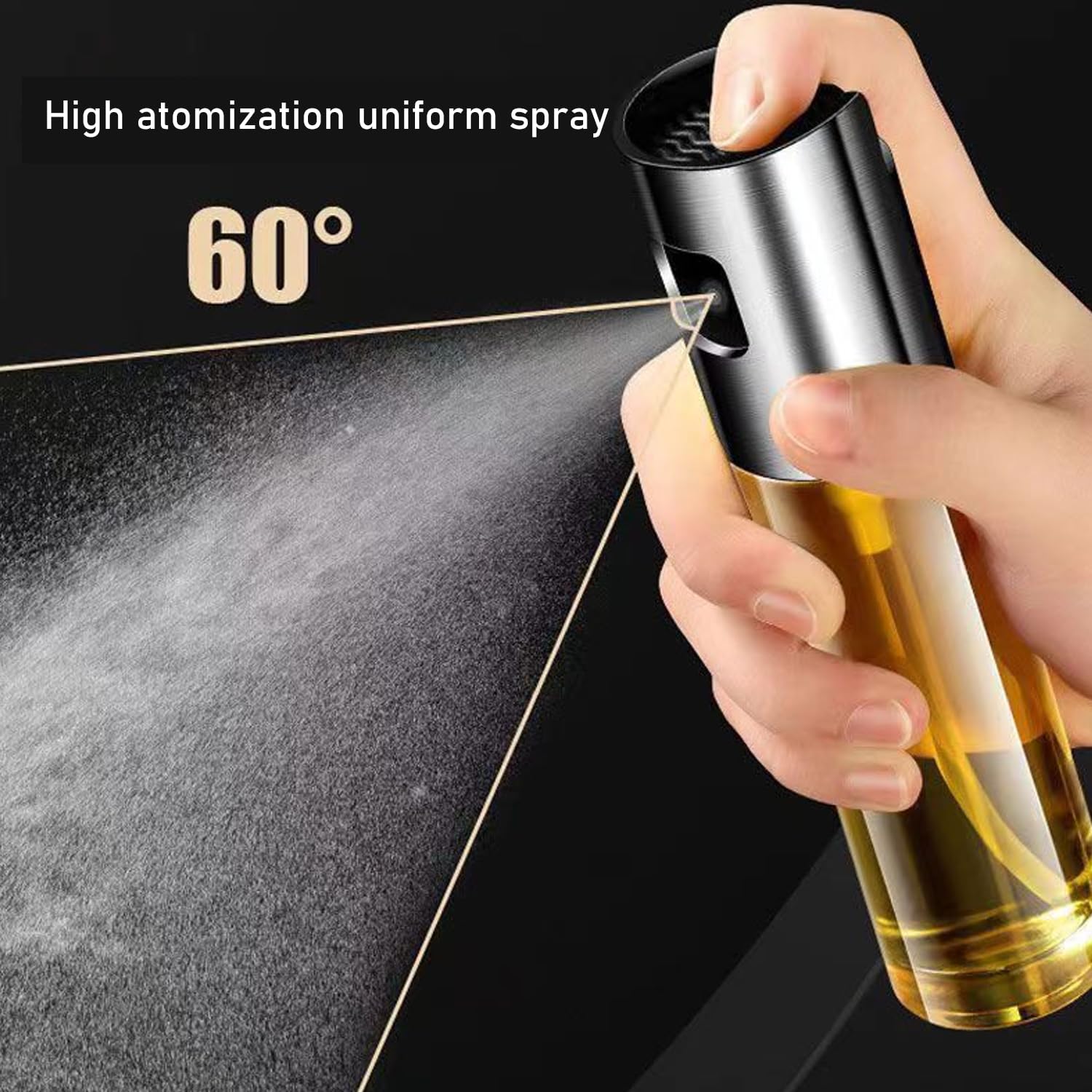 Pulverizador de aceite para cocinar, pulverizador de aceite de oliva con escala, botella de spray de aceite de oliva de 100 ml, freidora de aire, aceite de vinagre vegetal, mini utensilios de cocina