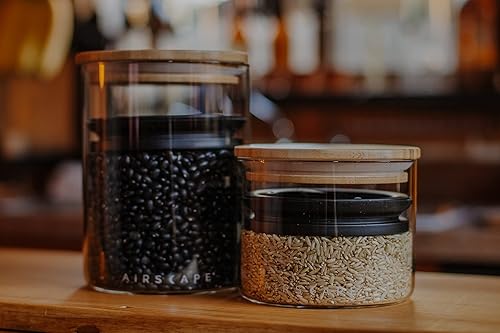 Miniatura 4 de AirScape Recipiente de almacenamiento de vidrio, juego de 2, tapa hermética patentada por Estados Unidos, elimina el exceso de aire y conserva la