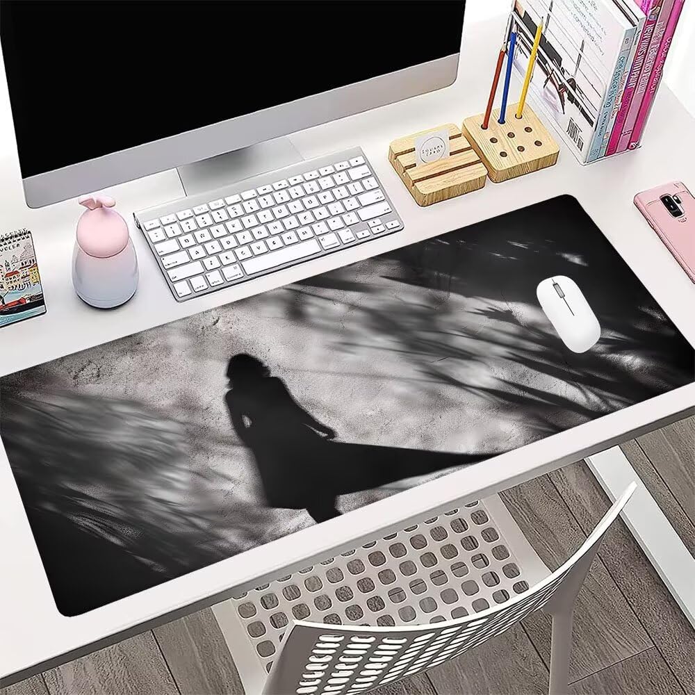 Alfombrilla de Mouse para Juegos, Nero, XXL, Antideslizante, Impermeable, Diseño de Ragazza, Extendido, Grande, 1200x600x3mm, para PC, Laptop, Ufficio, Famiglia d-438