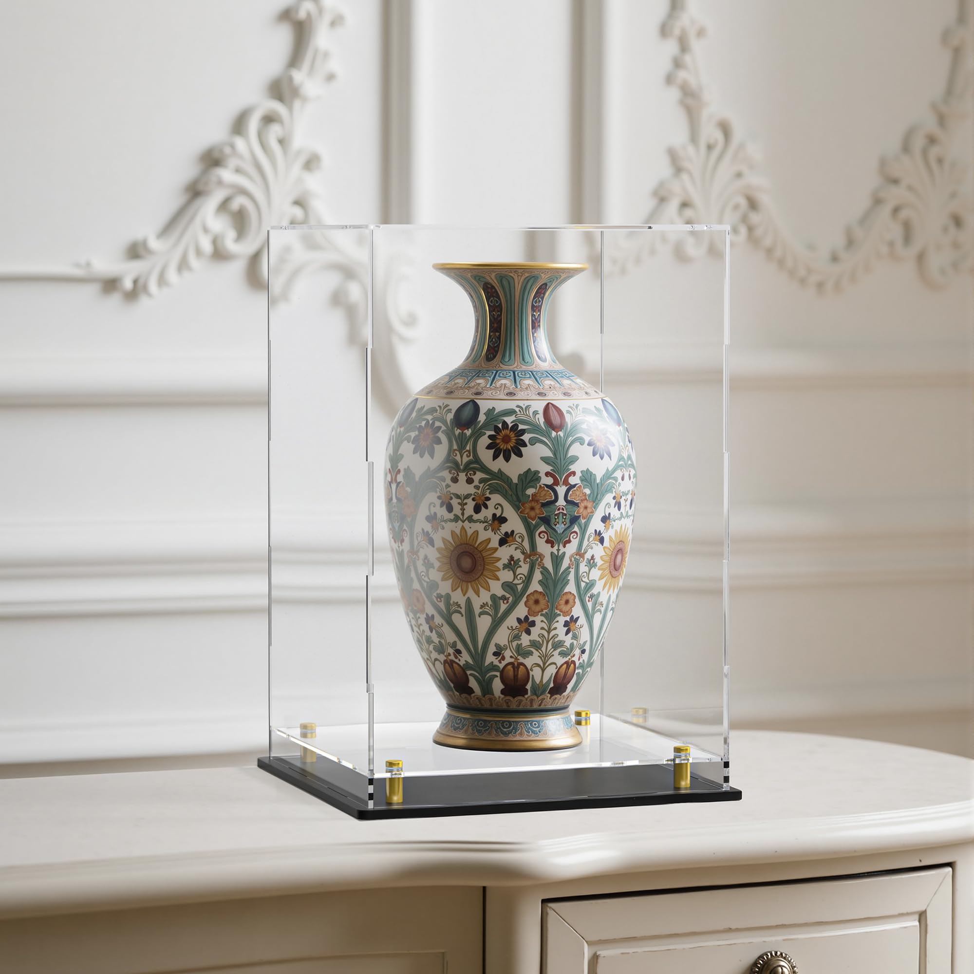 Acrylic Display Case with Removable Floating Shelf and Thick Base - Image 3