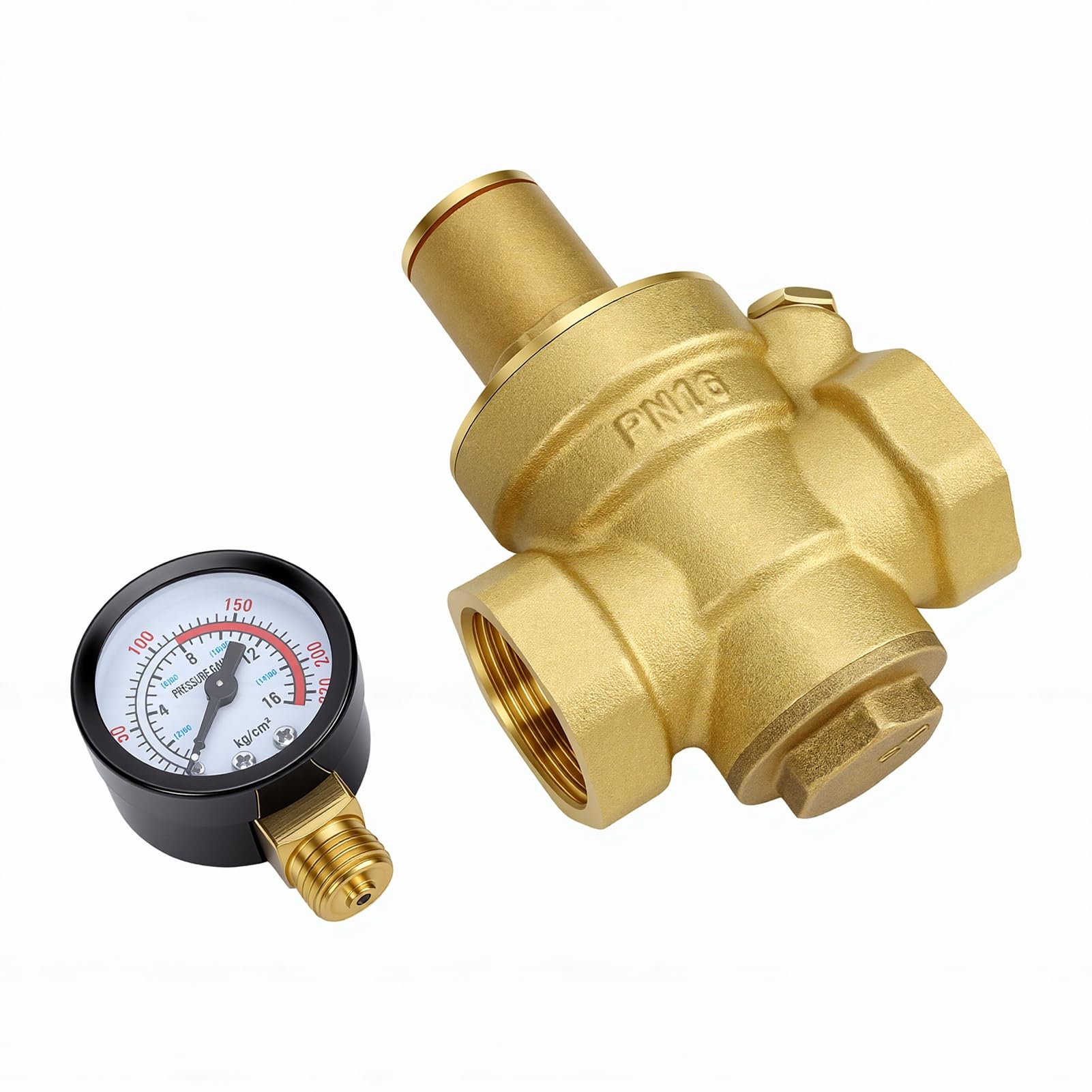 Focket Regulator Ciśnienia Wody 1 Cal, Mosiądz, Reduktor Ciśnienia DN25, | Regulowany reduktor ciśnienia wody do pojazdów kempingowych, domu, oczyszczacza, kranu, podgrzewacza wody, z mosiężnym