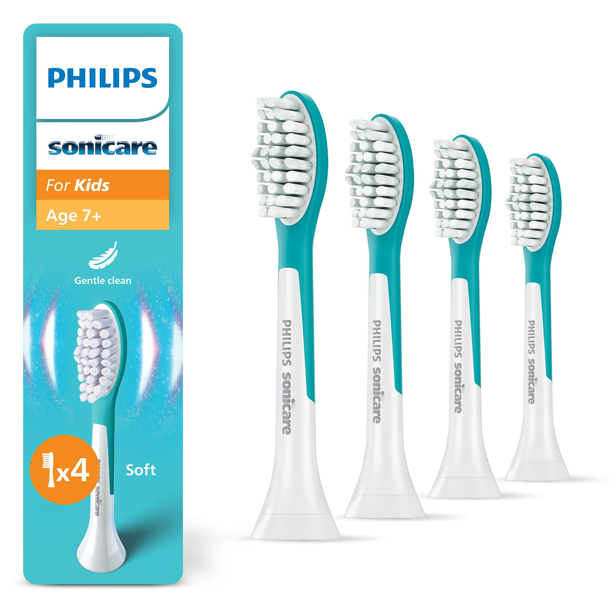 Philips Sonicare For Kids 7+ Standard HX6044/90 testine di ricambio per spazzolino per bambini 4 pz