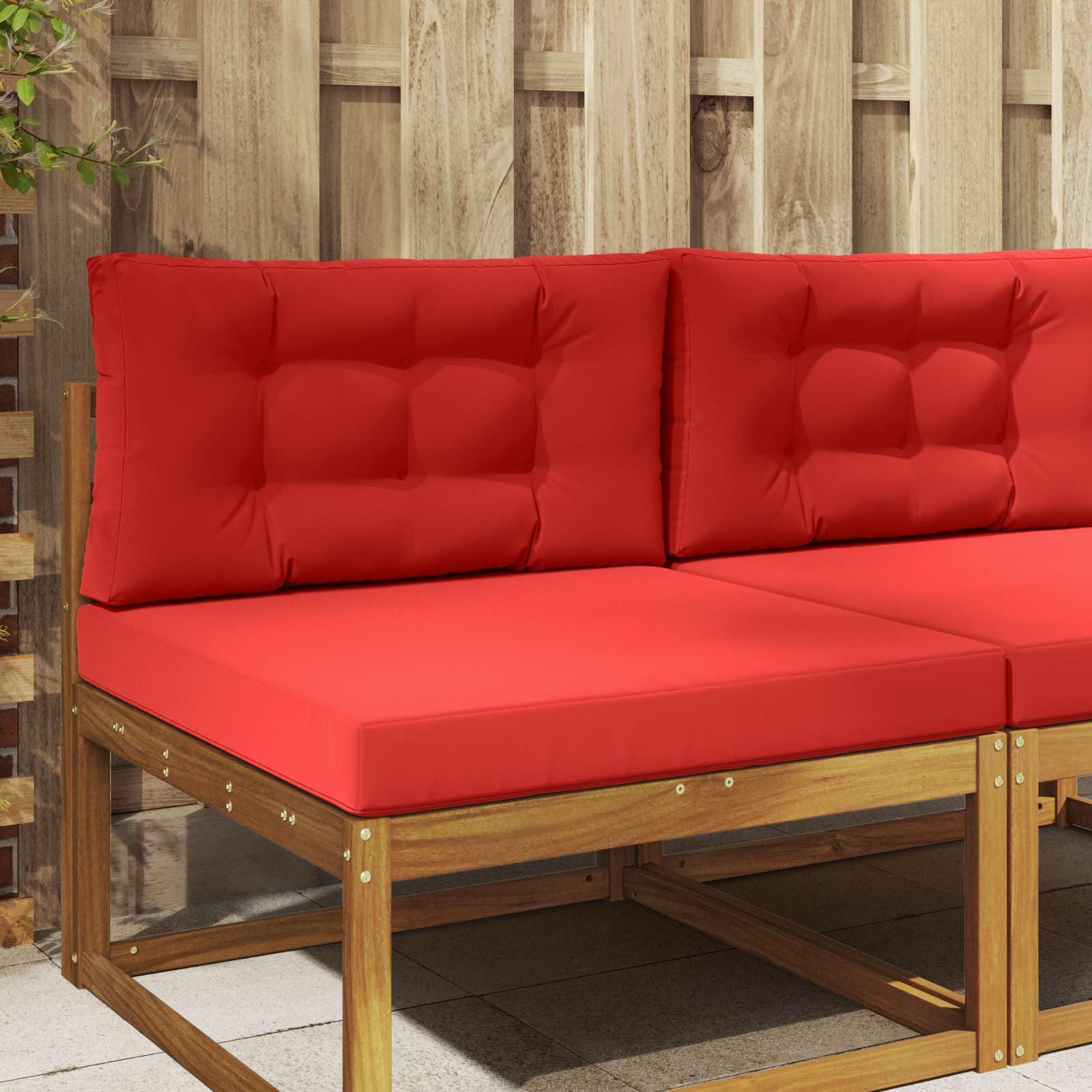 Coussin de canapé d'extérieur rouge 80x80cm imperméable et lavable pour le jardin