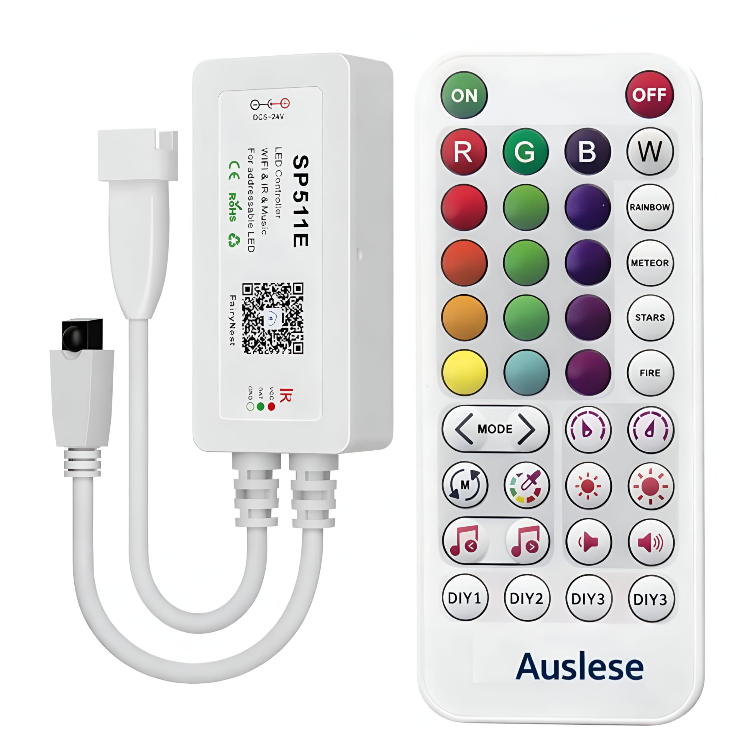 WiFi Music Pixel LED Controller SP511E for WS2811 WS2812B SM16703 UCS1903 Addressable LED Strip Lights with FairyNest App, IR Remote, Alexa Google Home Timer Sync Music Dynamic Effects 900 Pixels-image-44