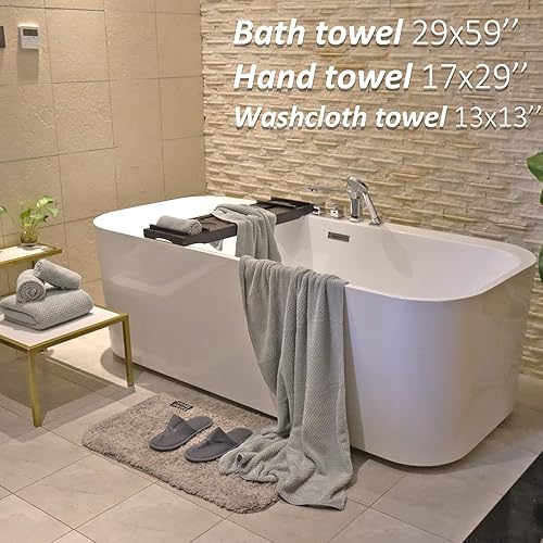Miniatura 7 de Toallas, 2 toallas de baño de 39 x 78 pulgadas, 2 toallas de baño de 29 x 59 pulgadas, 2 toallas de mano, 2 toallas de baño, ultra suaves, altamente