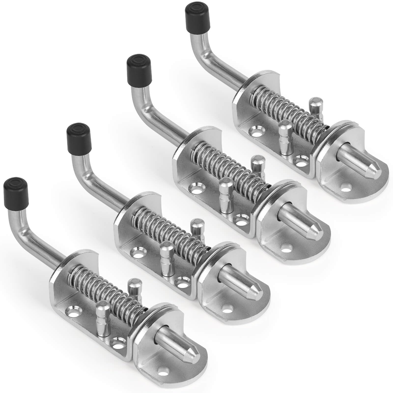 BANCHELLE Spring Loaded Gate Latch Stainless Steel with Pin Receiver, 6.5 Inches Door Latch for Trailer Shed Van Container 4 PCS