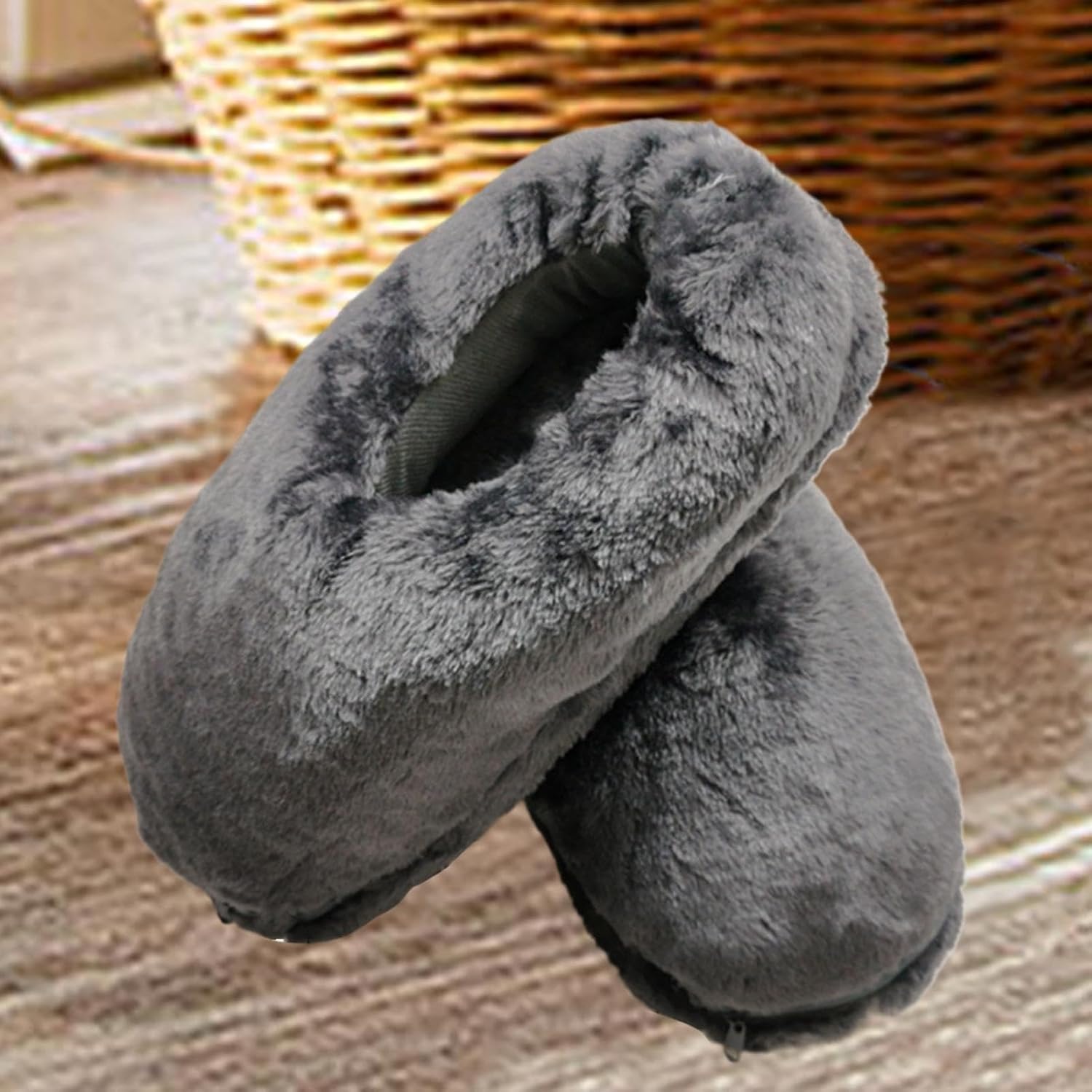 Electric Heating Shoes, USB Rechargeable Heated Foot Warmer Slippers with Plush Interior Comfort Lining, Fast Warmth Thermal Heating Pad Adjustable Temperature, Winter Home Office Use Unisex