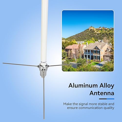Miniatura 4 de Retevis Antena base GMRS, 7.2dBi de alta ganancia 462-467 MHz, antena repetidora UHF GMRS de fibra de vidrio, compatible con Retevis RT97 BTECH