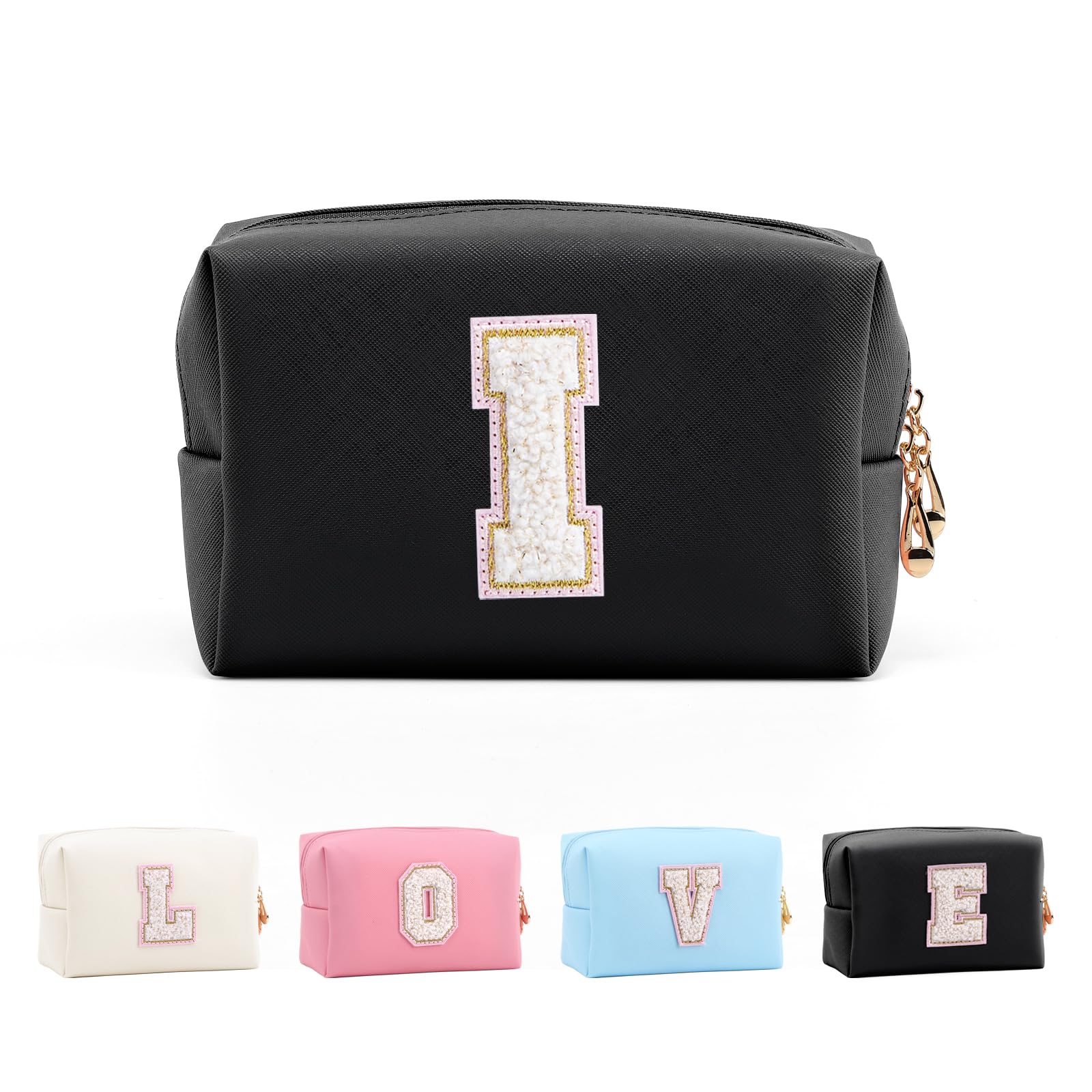 Bolsa de Maquillaje, Bolsa de Cosméticos Impermeable de Viaje, PU Cuero, Neceser de Baño, Bolsa De Aseo Y Almacenamiento para Mujer,Cosas Preppy para niñas Adolescentes (Letra A-Z) — view 97