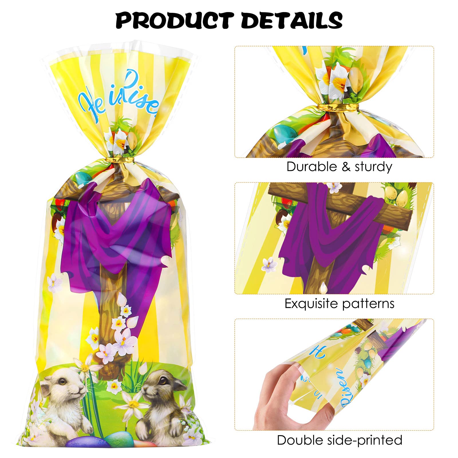 Hosuly Lot De 100 Sacs Cadeaux De Pâques En Plastique Avec