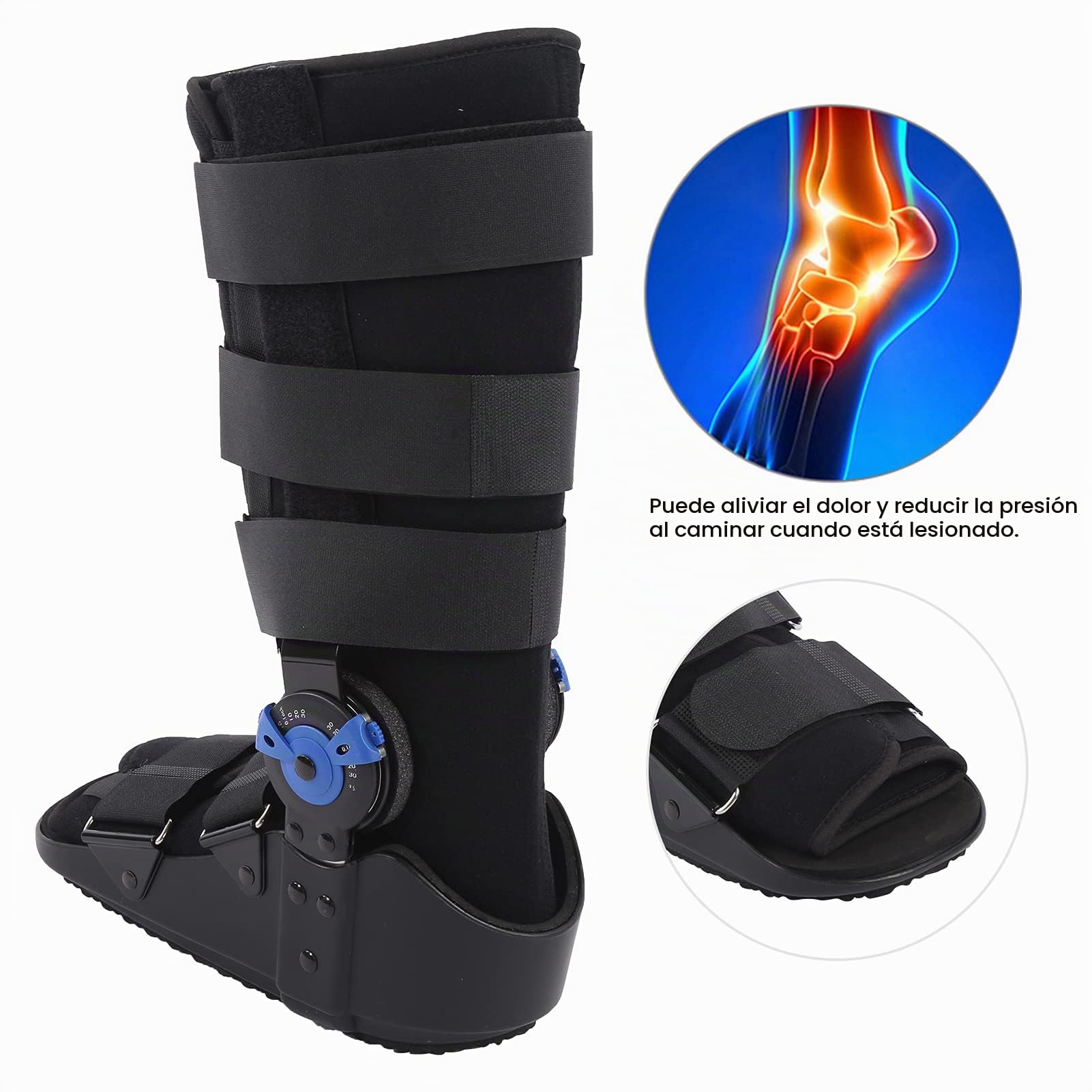 Bota Para Fracturas, Tobillera Con Bolsa De Aire, Bota Ortopédica Para Fracturas Cortas, Soporte Ajustable Con Cojín De Aire Para Rehabilitación De Lesiones De Tobillo Y Tendón De Aquiles Talla