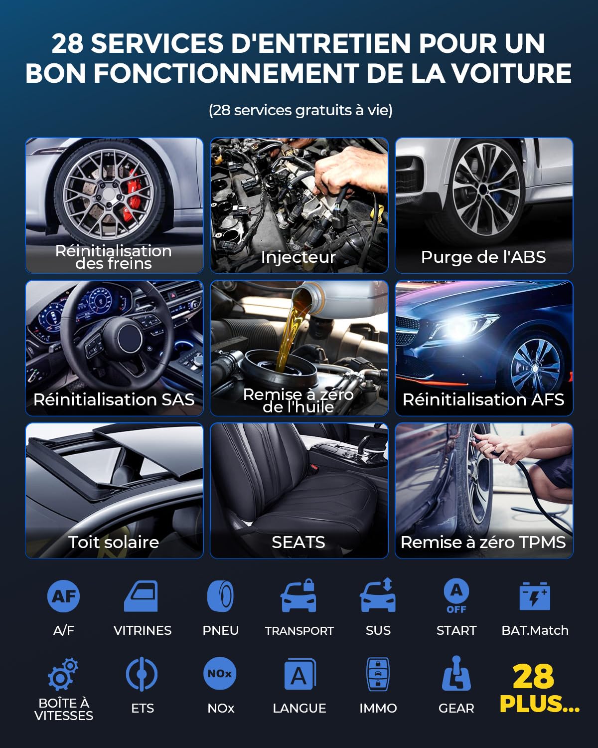MUCAR VO7 Valise Diagnostic Auto avec Mise à Jour Gratuite, Outil de Balayage Bidirectionnel OEM avec Codage de l'ECU, 28+ Services, Diagnostic sans Fil OBDII Voiture