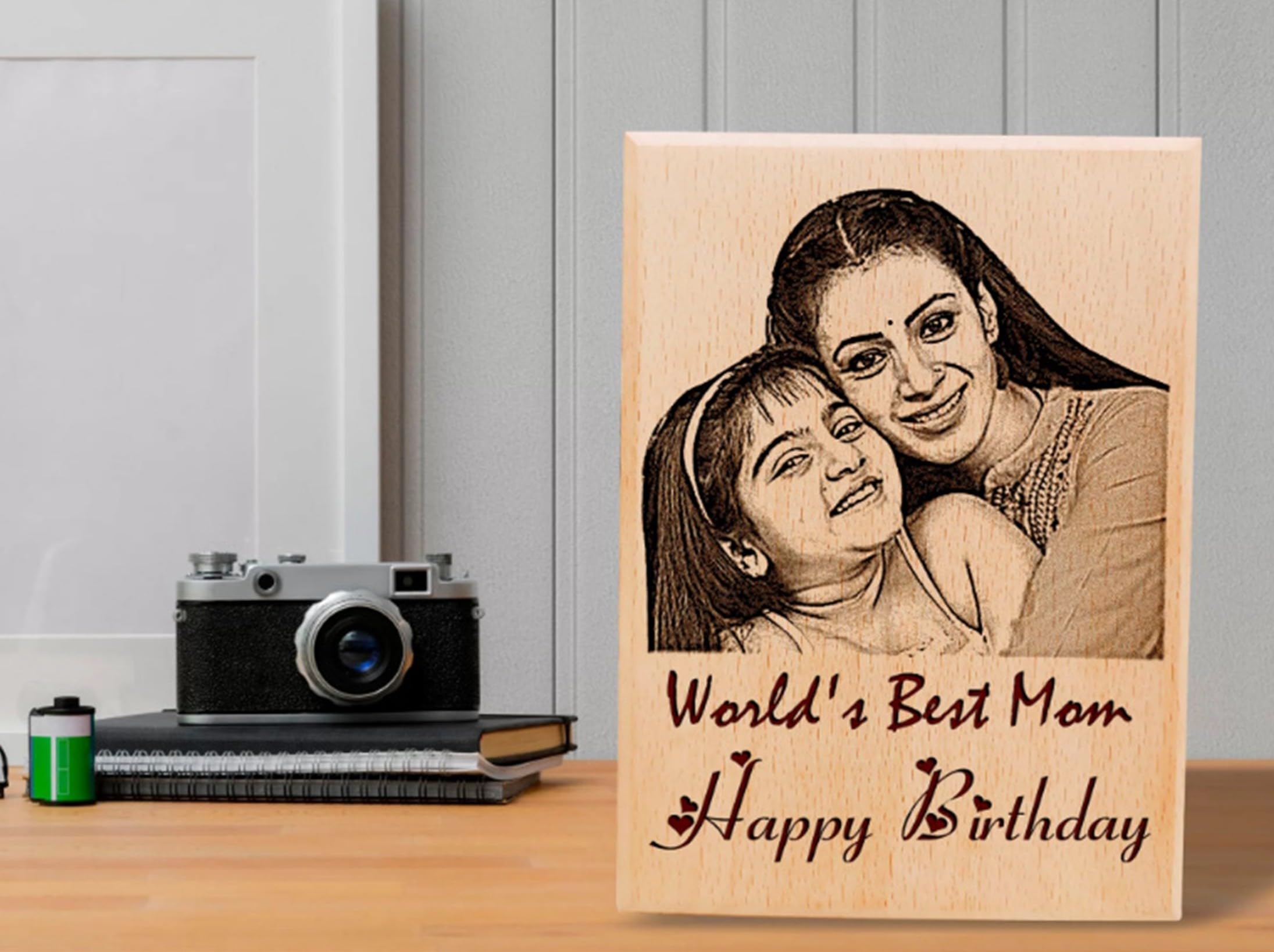 theprintingzone 5X7 Inch birthday annivesary wood custom painting