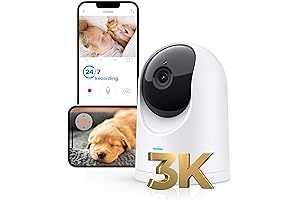 ANMEATE Indoor Cameras for Home Security - 3K 5MP Pan/Tilt Baby Monitor/Pet...