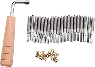 Juazuimy 20 Pcs Tuning Pin and 20Pcs Rivets,with L-Shape Tuning Wrench,for Lyre Harp Small Harp Stringed Instrument