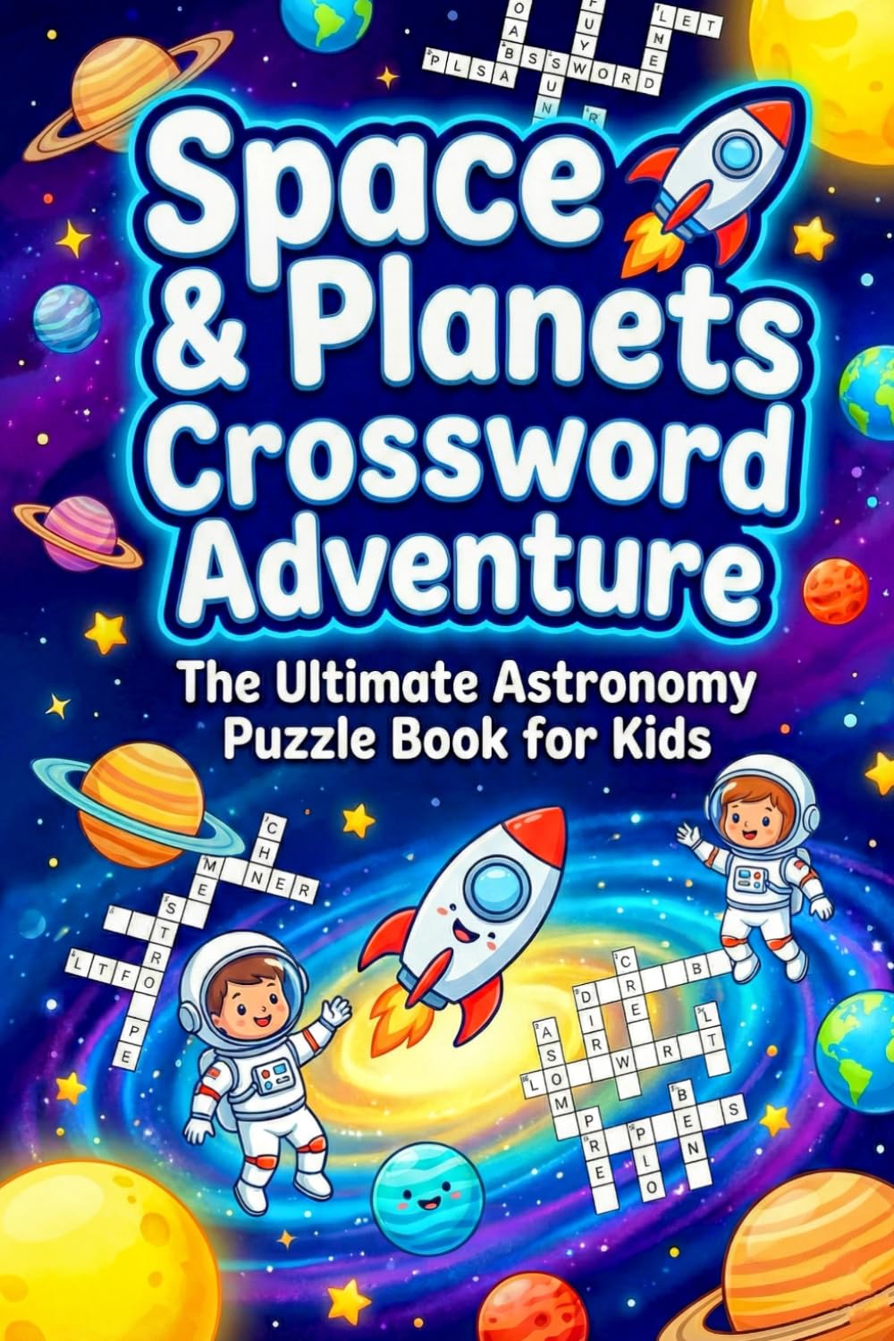 Space & Planets Crossword Adventure: The Ultimate Astronomy Puzzle Book for Kids