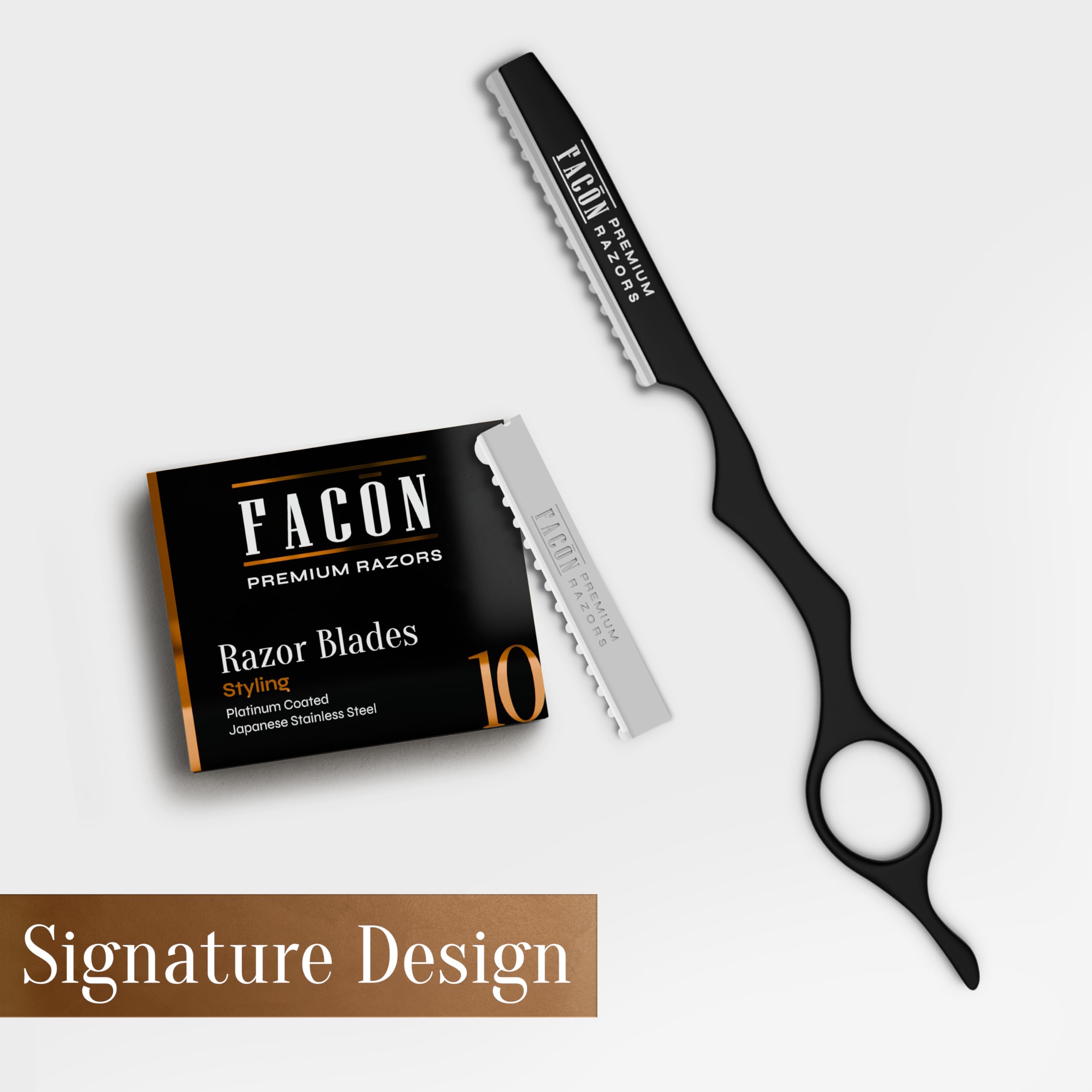 Facón Professional Hair Cutting Razor with 11 Replacement Blades