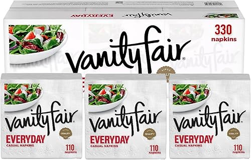 Vanity Fair - Servilletas de papel para uso diario, 110 servilletas desechables de 2 capas (paquete de 3), 330 en total