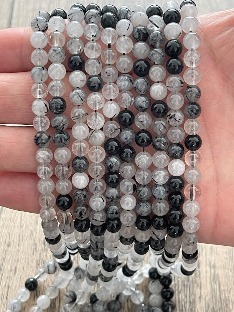 Perles rutiles noires 3mm naturelles pour créer un cadeau personnalisé unique