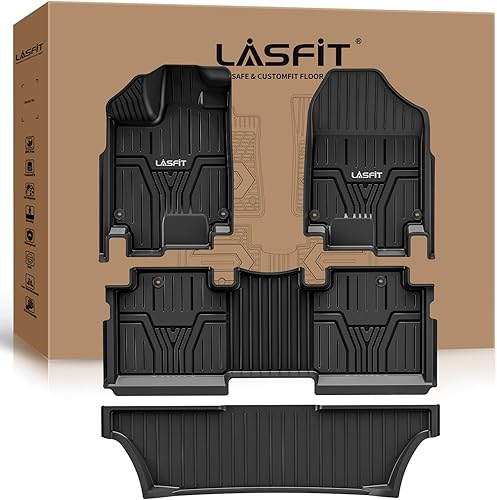 LASFIT Alfombrillas para Honda Odyssey Mini Passenger Van 2018-2024, revestimientos de automóvil TPE para todo tipo de clima, juego de 1, 2 y 3 fila