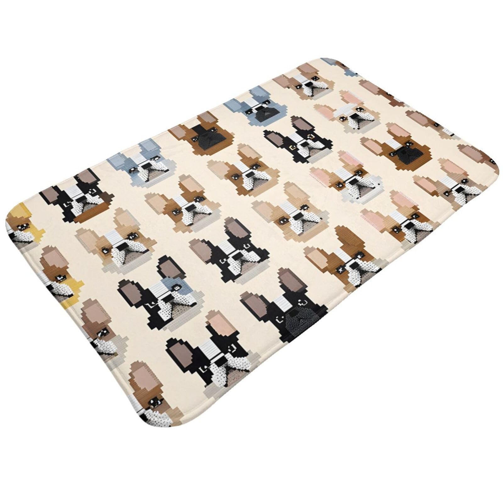 I Love French Bulldog Print Living Room Bathroom Kitchen Anti Slip and Absorbent Carpet, Indoor Entrance Door Muddy Floor Mat, Ultra Soft Washable Carpet 21x31.5 Inches