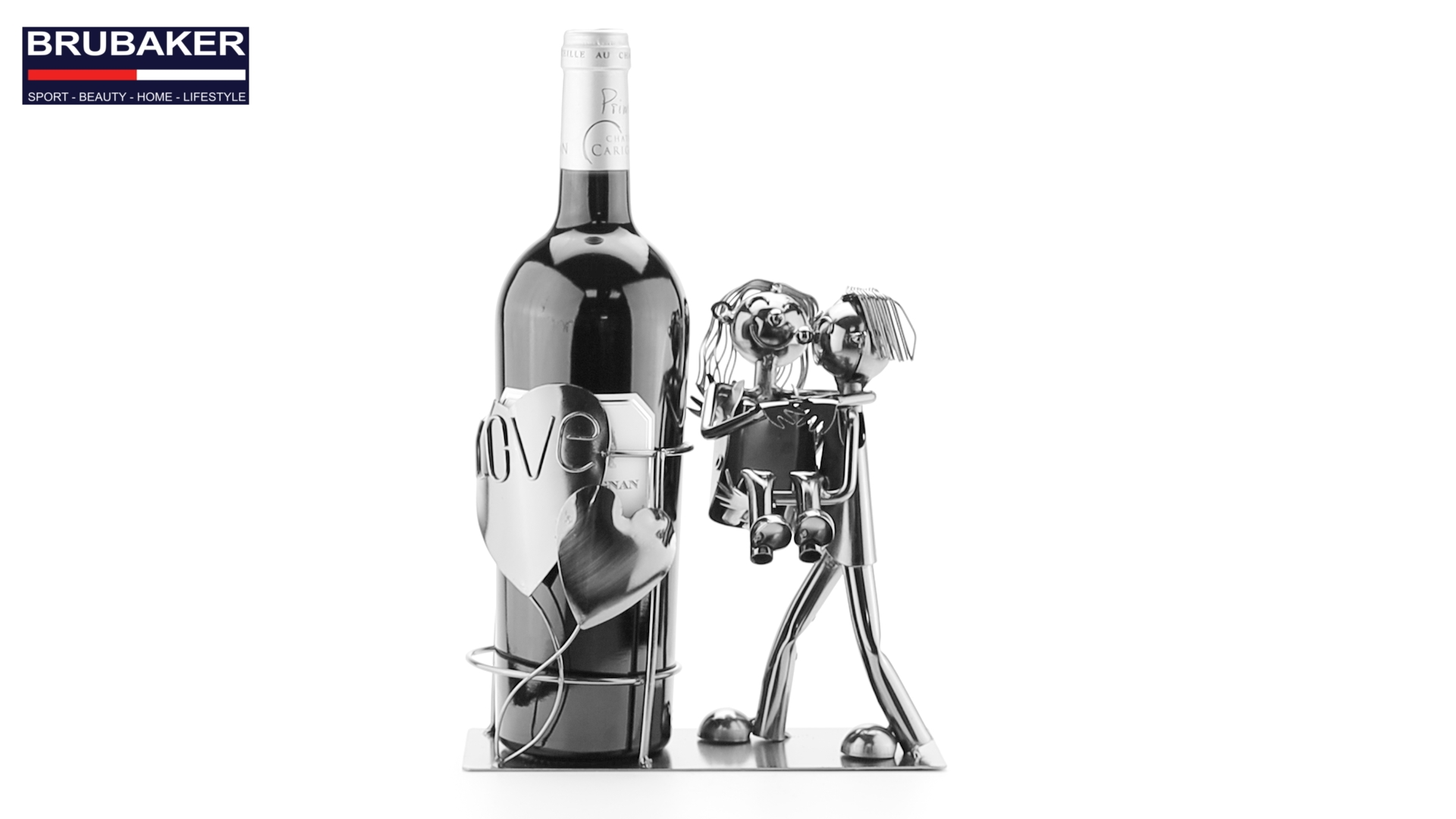 BRUBAKER Portabottiglie da Vino in Metallo Amanti