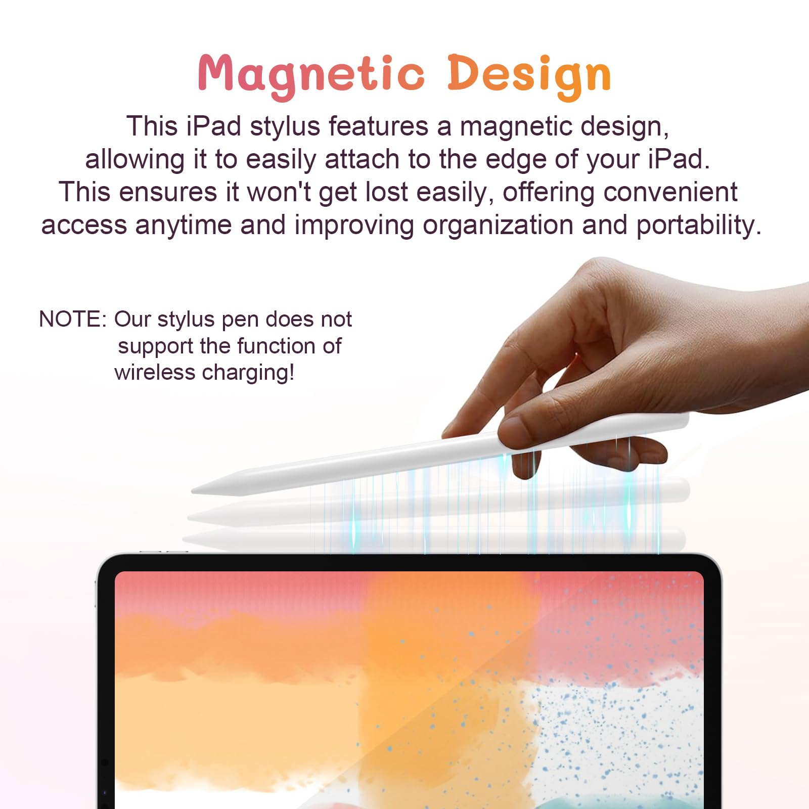 Penna stilo per iPad, Penna per Apple iPad (2018-2023) con Palm Rejection, Alta precisione e Design Magnetico, Compatibile con iPad 6-10 generazione, iPad Pro 11"/12.9", iPad Air 3-5, iPad Mini 6/5ª