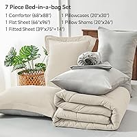 Vista 5 de BEDELITE Juego de ropa de cama con edredón tamaño individual de 5 piezas, reversible, en una bolsa - Juego de cama de lujo suave de microfibra