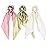 3PCS Hair Scarf Scruncheis for Women Knotted Bow Hair Ties Elastic Bands Satin Hair Ribbon Scrunchy Red Ponytail Holder for Women and Girls (Ivory green bean)