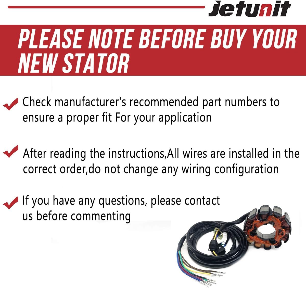 Stator for Kawasaki Jetski 21003-3730 900 ZXI /1100 ZXI /900 STX 1995 1996 1997 1998 1999 2000 2001 2002 2003