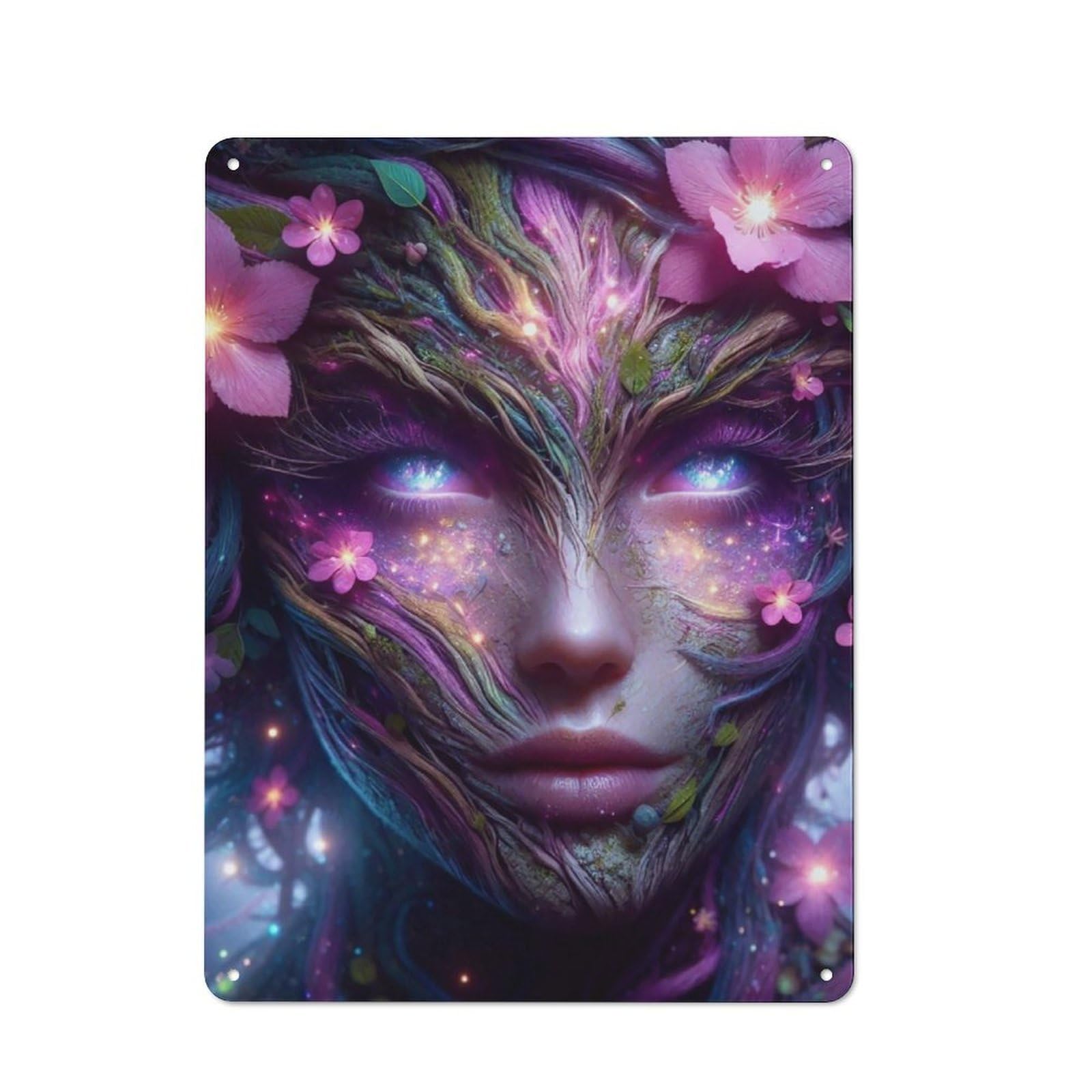Junmoney Nature Spirit Portrait Metal Wall Sign 40X30cm Featuring For Living Room Wall, For Decorating Living Rooms And Feature Walls