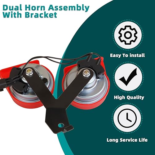 Miniatura 6 de MITZONE Conjunto de bocina F150 con soporte de repuesto para Ford F-150 2009-2014 Reemplazar # 9L3Z-13832-A