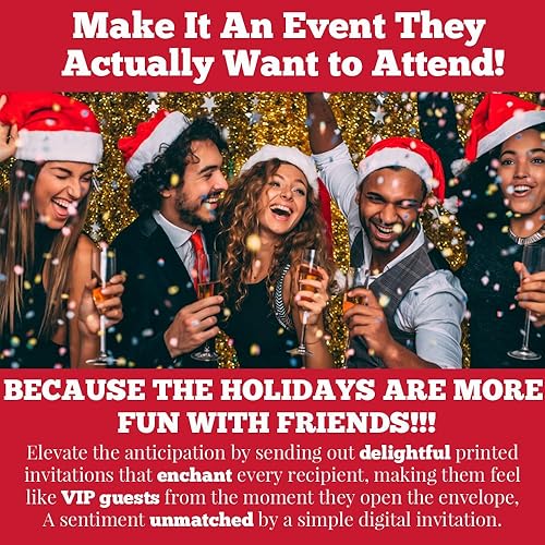 Miniatura 6 de Invitaciones de Navidad con sobres camión de Navidad de acuarela nevada con árboles, paquete de 20 tarjetas de invitación de relleno de doble cara