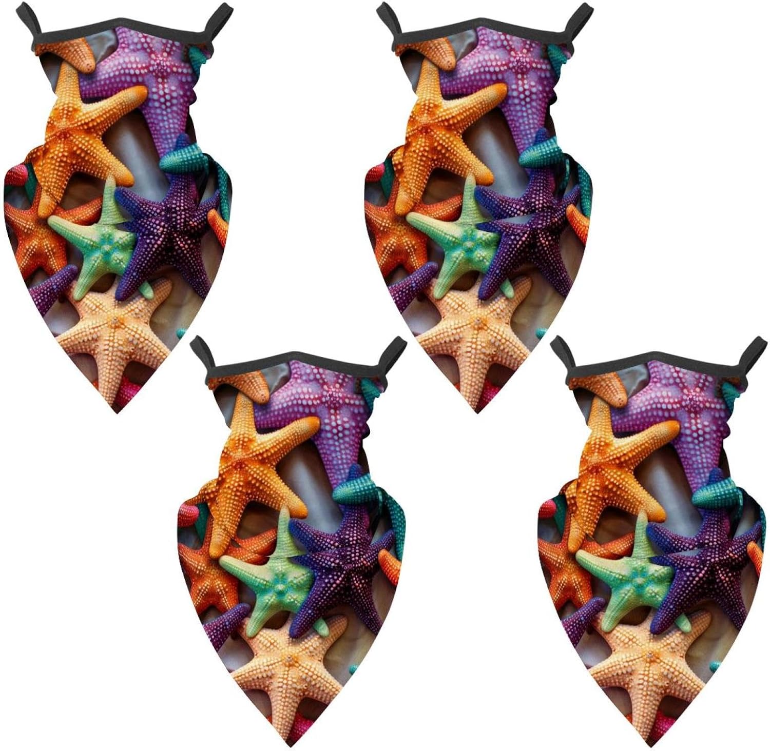 4 Pieces Starfish Balaclava Ski Mask, Motorcycle UV Protector Scarf, Summer Cooling Neck Gaiter for Men/Women