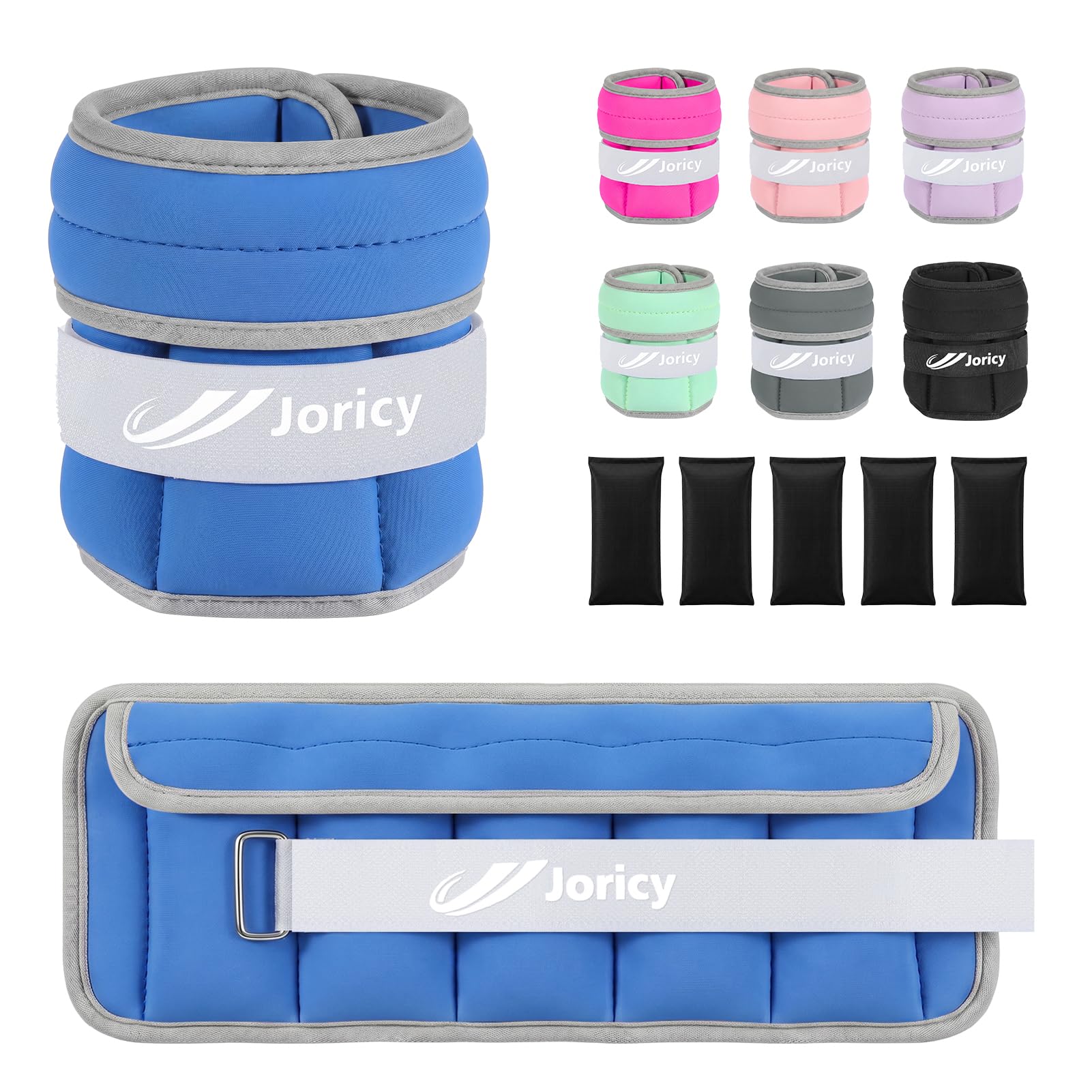 Adjustable Ankle Weights for Women Men Kids, 1–6kg Pair Leg/Wrist/Arm Weight Straps with Removable Weight for Yoga Walking Running Gymnastics Aerobics Physical Therapy, Navy Blue