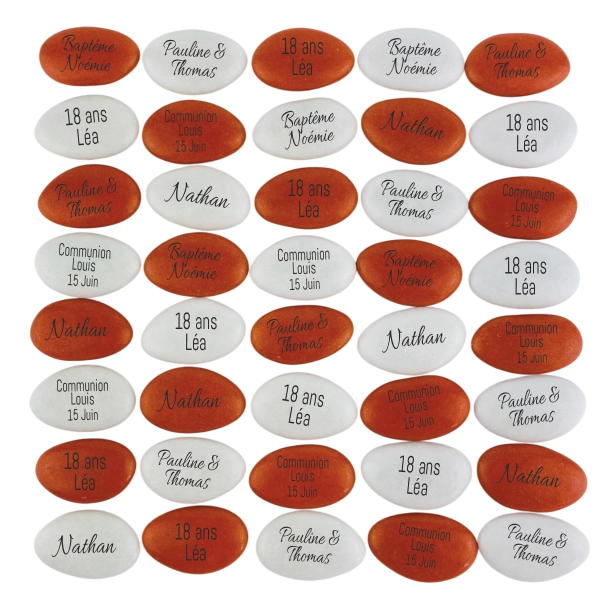 Dragées chocolat personnalisées avec votre texte 400g - Plus de 20 coloris au choix - pas cher - environ 150 dragées 71% de cacao - Fabrication artisanale en France (Beige) - 4