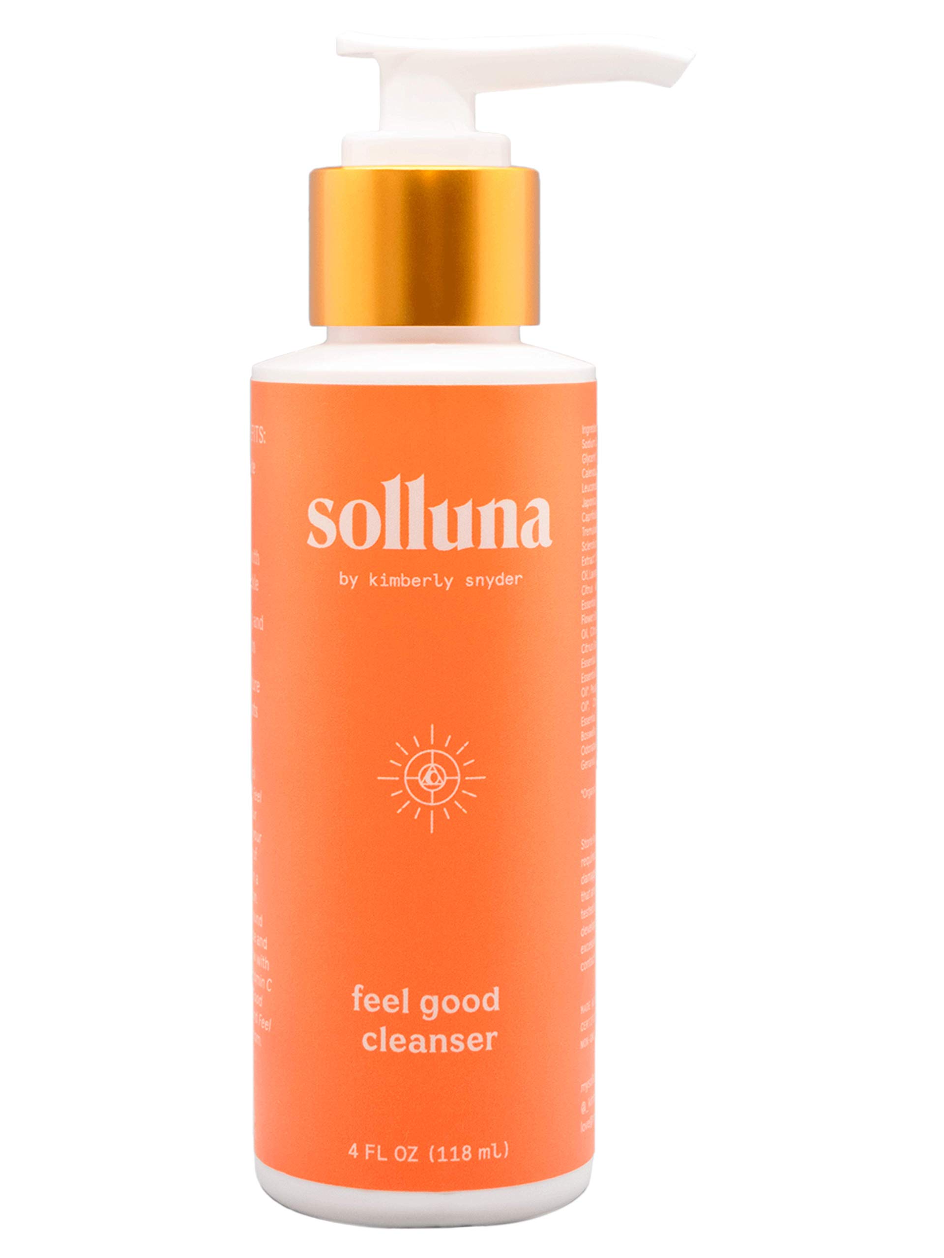 Solluna by Kimberly Snyder Hydrating Anti-Aging Facial Cleanser — Soothing pH Balanced Gentle Face Wash — Moisturizing Natural Oils & Plant Botanicals (4oz) Cruelty-Free, Non-Toxic, Vegan & Non-GMO