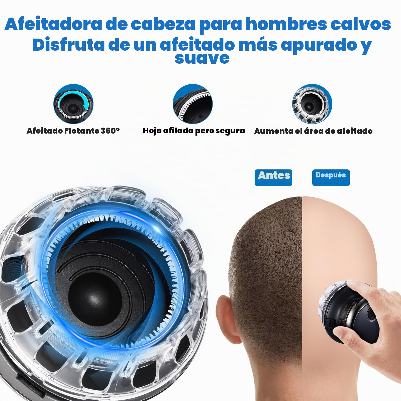 ALLOMN Cortapelos recargable circular inalámbrico, kit de corte de pelo portátil, máquina de depilación eléctrica para hombres