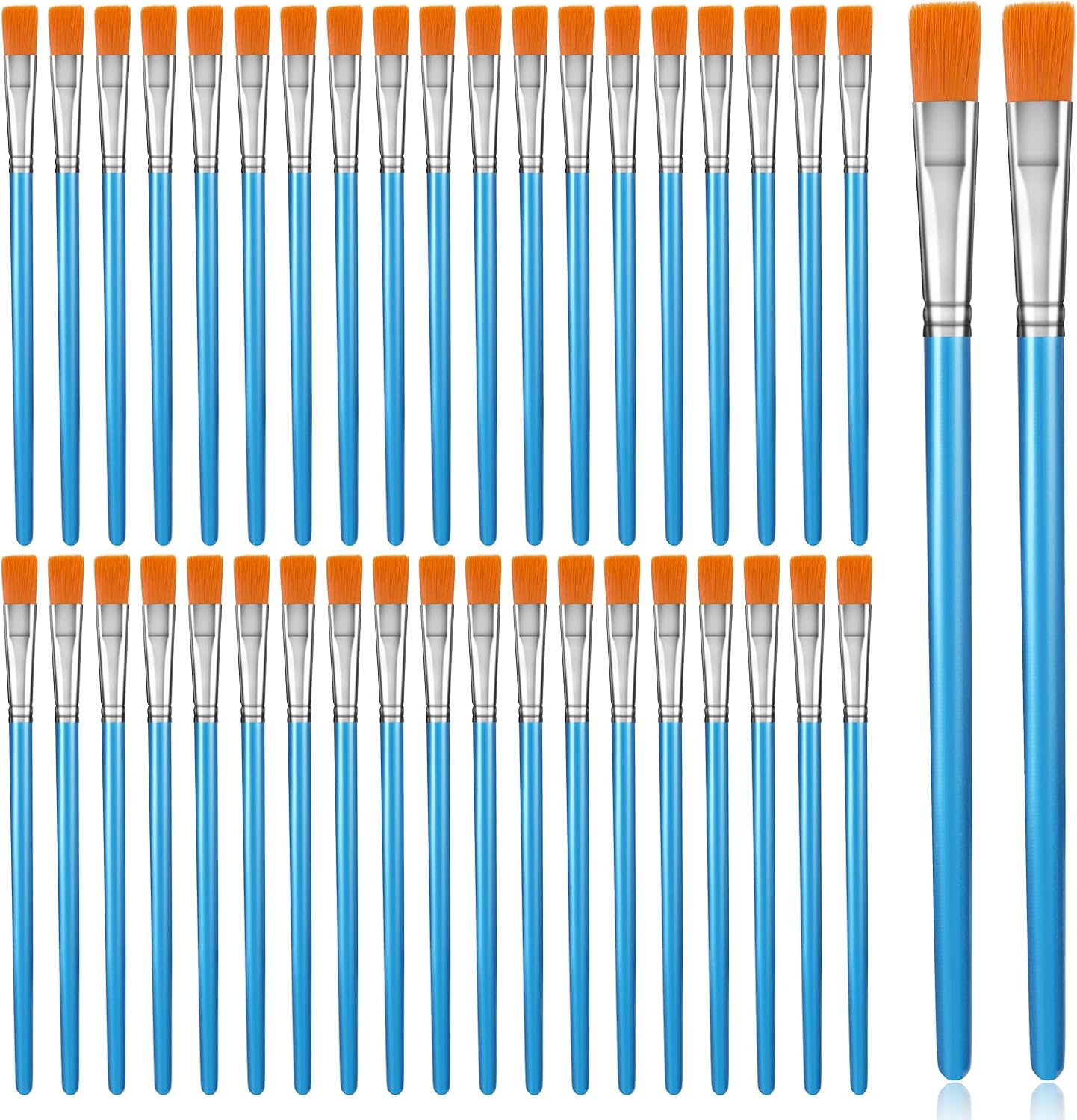 40 Pcs 1/2 inch Flat Paint Brushes for Acrylic Painting Watercolor Acrylic Paint Brushes Small Paint Brushes Bulk with Wooden Handle for Detail Painting Oil Watercolor Art Painting for Kids Adult