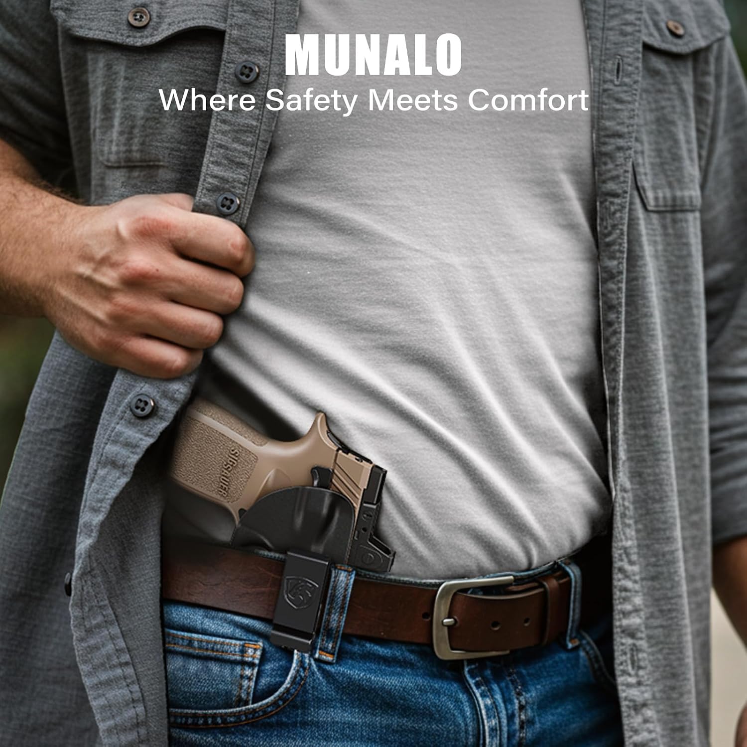 MUNALO IWB Holster Compatible with SIG Sauer P320-M18, P320 Compact and P320 XCompact – Concealed Carry Holster with Optic Cut, Appendix Inside Waistband