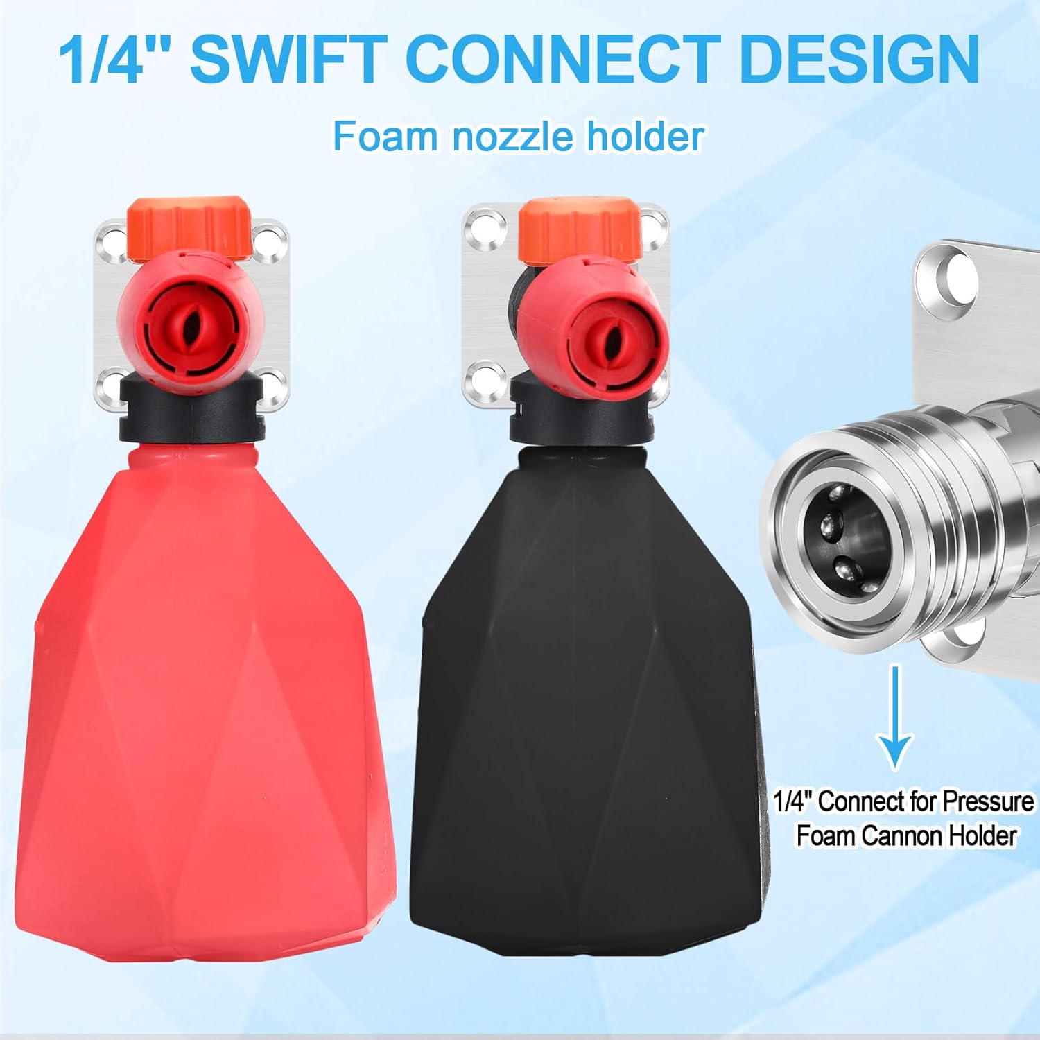 Tandefio 4 Pack 1/4" Fast Connect Pressure Washer Foam Cannon Holder Nozzle Tip Holder Wall Mountable Automatic Foam Cannon Mount Pressure Washer Accessories Storage Rack with Stainlesss Hardware