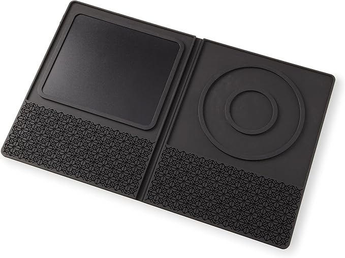 True Bar Mat, Multipurpose, Silicone Cocktail Prep Station, Rimmer, Cutting Board, Drying Mat, Set of 1, Black