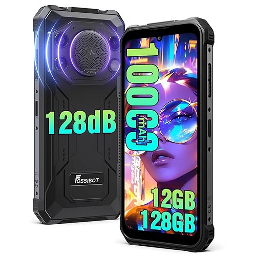 FOSSiBOT F110L Smartphone Rugged 10000mAh, Altoparlante 128dB Telefono Lavoro da