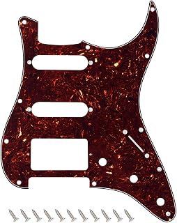 Banworks 4 Ply Strat HSS Pickguard 11-Hole Electric Guitar Pickguard SSH Scratch Plate for USA/Mexican Fender Modern Style Standard Stratocaster ST JT/HB-02 Dark Brown Tortoiseshell