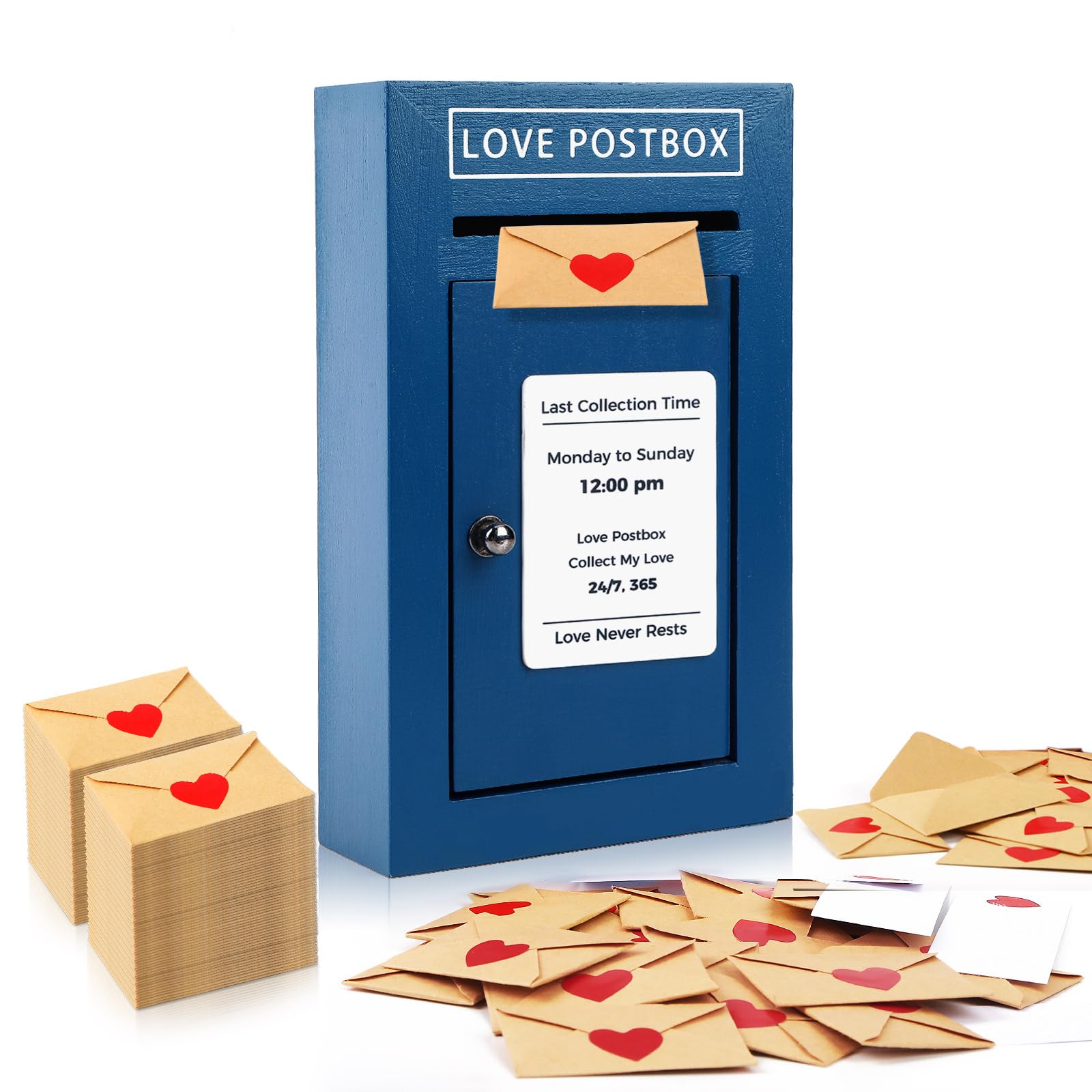 JULEASEL Romantic Love Postbox with 50 Mini Love Notes and
