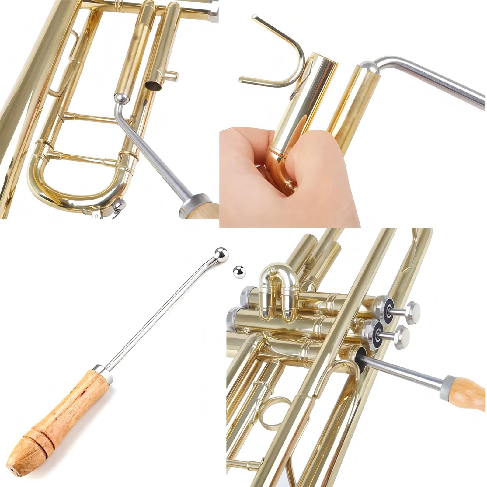 Outils de Réparation de Trombone | Kit d'Outils de Réparation de Trompette Débosselage - Kit D'Entretien En Acier Inoxydable Pour Instruments À Vent