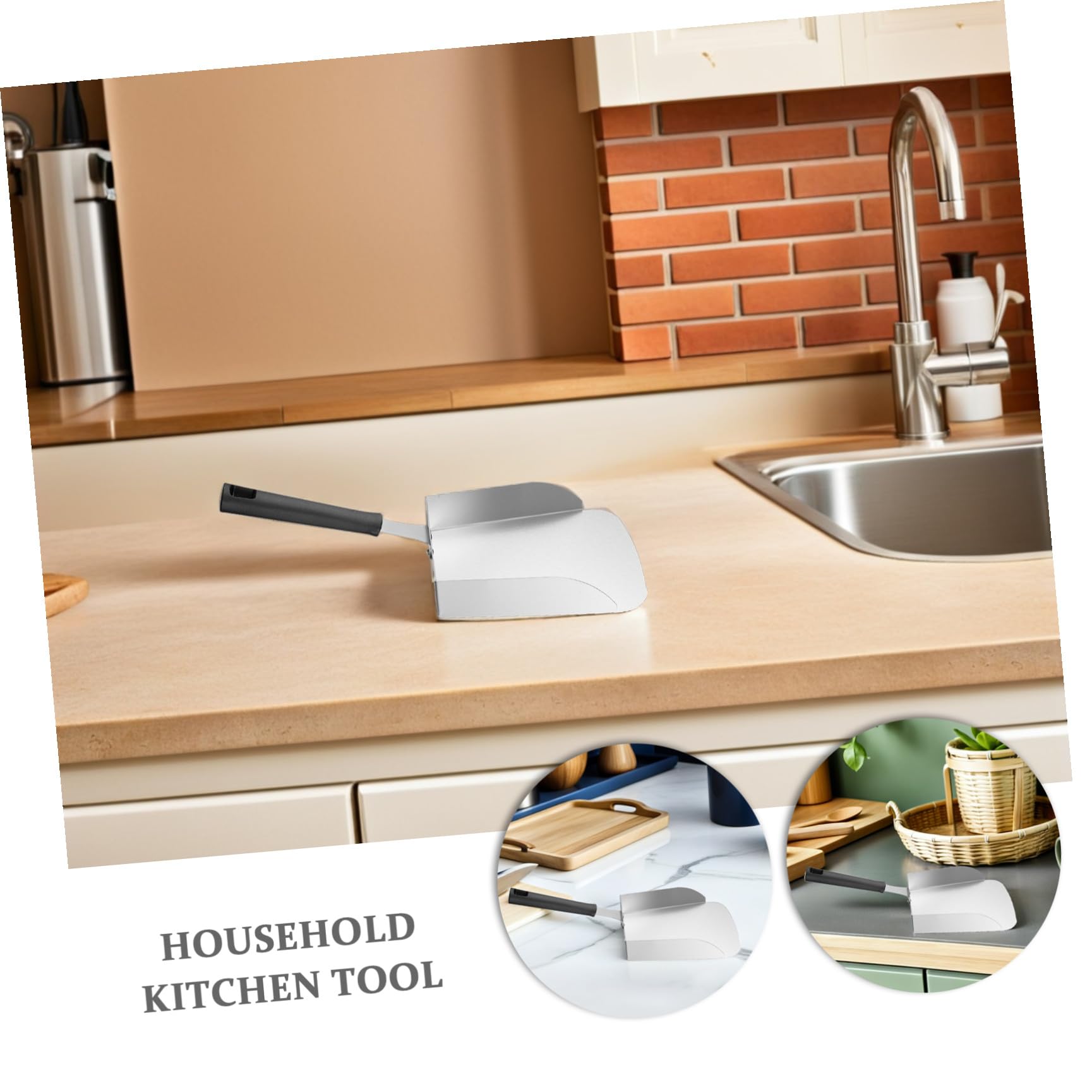 Pala Cómoda de Acero Inoxidable para Comida Diseño Ergonómico Rebabas para Uso en Cocina Doméstica y Supermercados