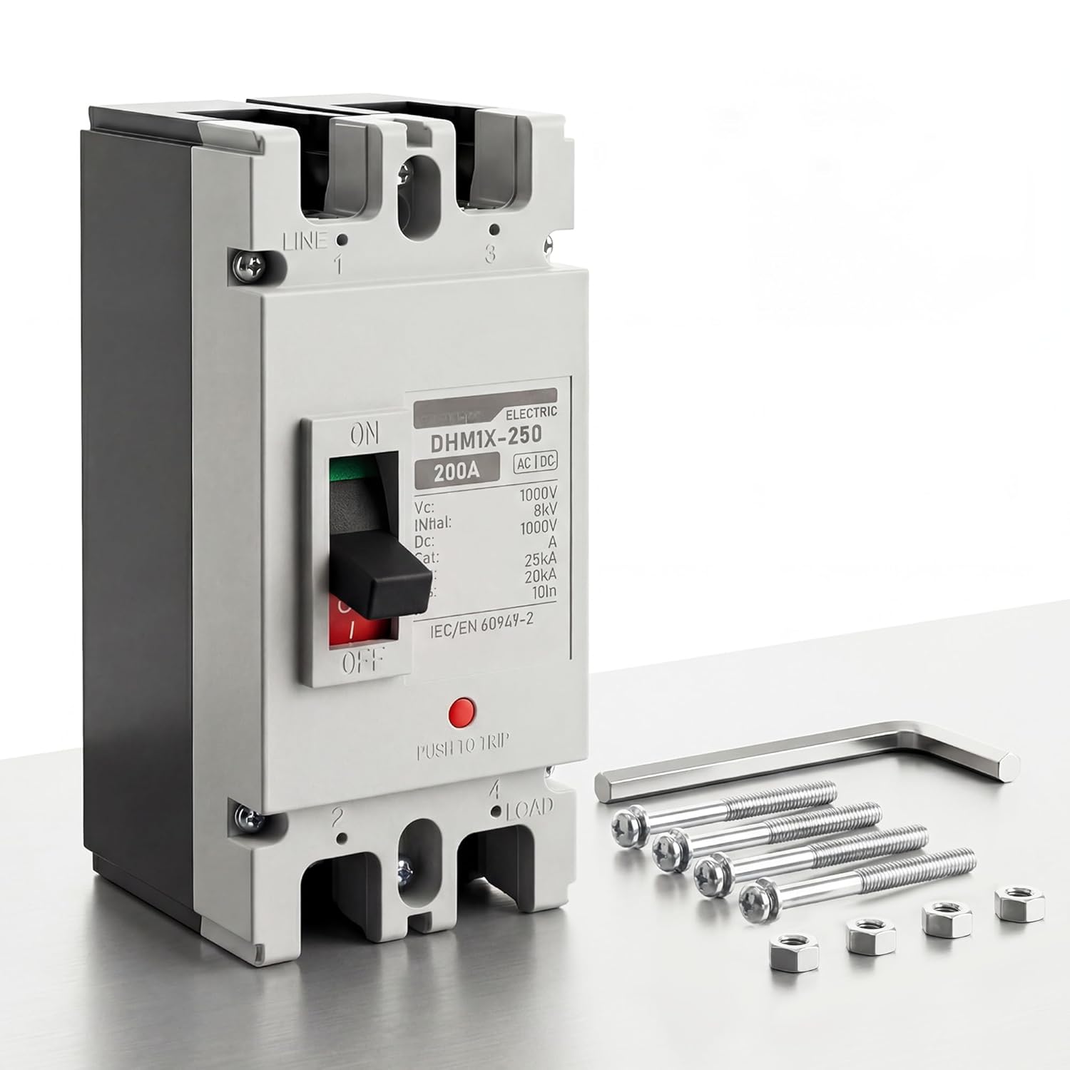 200 Amp Circuit Breaker, DC 12V-500V Battery Disconnect Switch, for Boat Motor ATV Electric Vehicles, Solar System, UPS Station, Overload, Short Circuit, and Isolation Protection