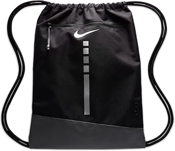 NIKE Hoops Elite Drawstring Bag 17L DX9790-010 BLACK/IRON GREY/METALLIC SILVER, Size ONE